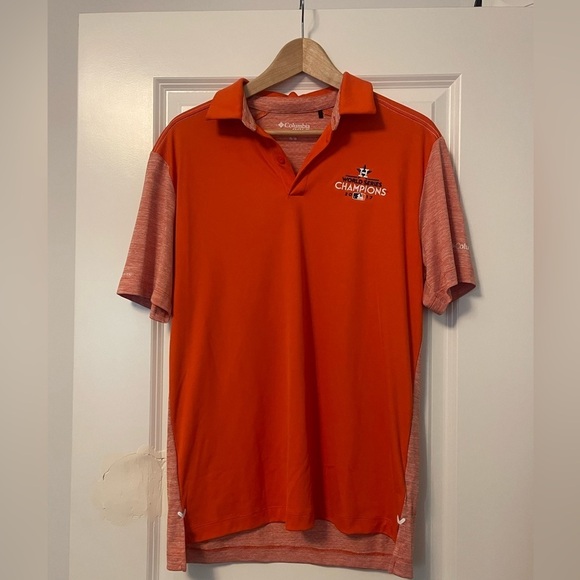 Columbia Other - Columbia MLB Orange Polo Shirt Vibrant Athletic Style World Series 2017 Astros